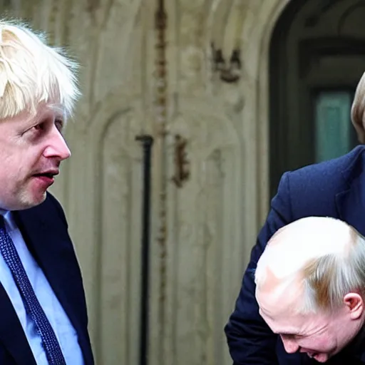 Image similar to Boris Johnson and putin at the end of the world