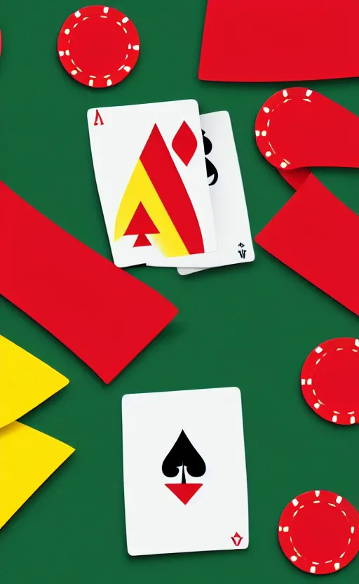 Prompt: poker card style, simple, modern look, colorful, red ribbon symbol in center, pines symbols, maintain aspect ratio, turchese and yellow and red and black, vivid contrasts, for junior, smart design, backed on kickstarter, realistic shapes