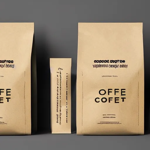 Image similar to original design concept of a minimalist packaging for coffee beans, studio lighting, minimalist style