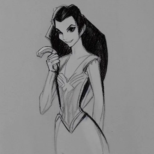 Image similar to milt kahl sketch of victoria justice as princess padme from star wars episode 3