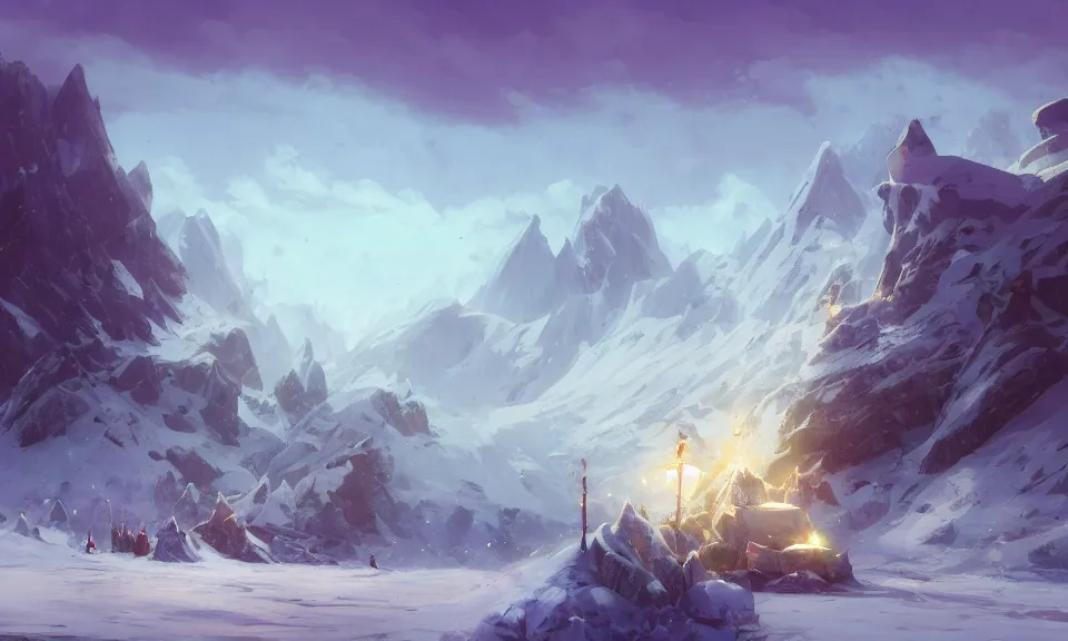 Prompt: tundra, digital art, concept art, magic fantasy, vibrant colors, high contrast, highly detailed, trending on artstation, 8k, andreas rocha, sylvain sarrailh, darek zabrocki, finnian macmanus, dylan cole, liang mark, albert bierstadt, sung choi, peter mohrbacher, greg rutkowski, studio ghibli