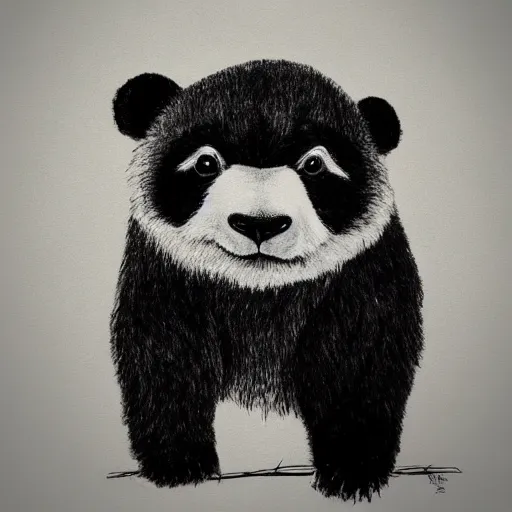 Prompt: a panda in the style of the famous artist