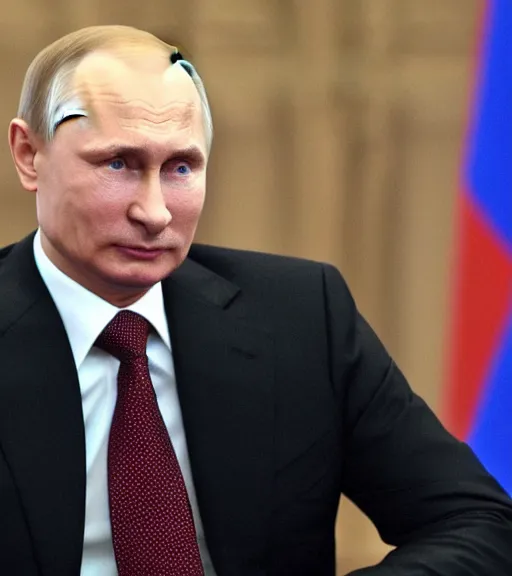 Image similar to Vladimir Putin in the role of Lord Voldemort