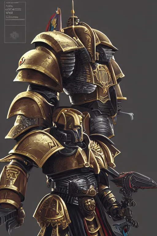 Image similar to armor portrait heros warhammer 4 0 k horus heresy fanart - the primarchs emperor by johannes helgeson animated with vfx concept artist & illustrator global illumination ray tracing hdr fanart arstation zbrush central hardmesh 8 k octane renderer comics stylized