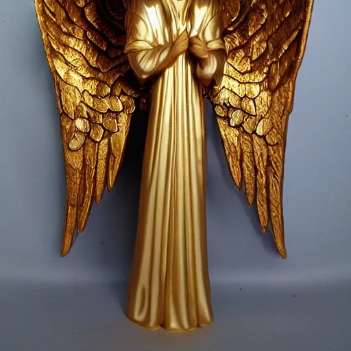 Prompt: tall female angel, flowing robes, ornate golden armor, WLOP