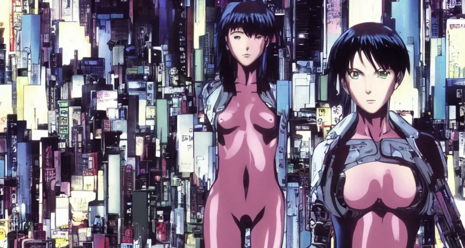 Image similar to Coherence. Screenshot from an episode of the anime 'Ghost in the shell: Stand Alone Complex' (2003). Produced by 'Production I.G'. Original manga by Masamune Shirow. Art direction by Kazuki Higashiji and Yuusuke Takeda.