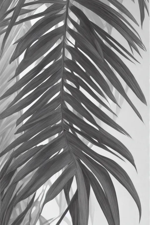 Image similar to ultra realistic illustration, palm plant drawing isolated and closeup, background is white, elegant, highly detailed, digital painting, concept art, smooth, sharp focus, illustration, art by greg rutkowski and alphonse mucha