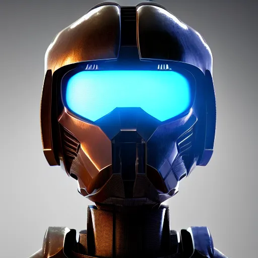 Image similar to sci-fi, helmet design, halo, duke-nuken, science-fiction, robot head, octane-render, cgi, blender, cinema-4d, maya, cgi, redshift