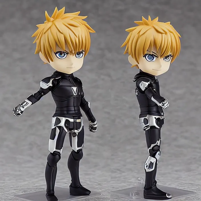 Prompt: Genos, An anime Nendoroid of Genos from One Punch Man , figurine, detailed product photo