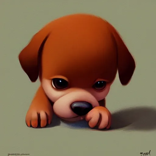 Prompt: goro fujita ilustration a cute baby puppy by goro fujita, painting by goro fujita, sharp focus, highly detailed, artstation