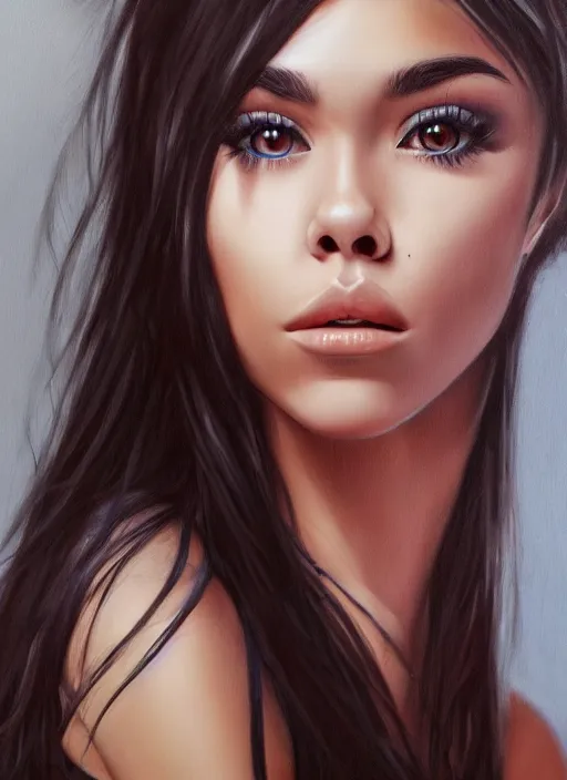 Image similar to Madison Beer realistic 3D portrait by ian spriggs