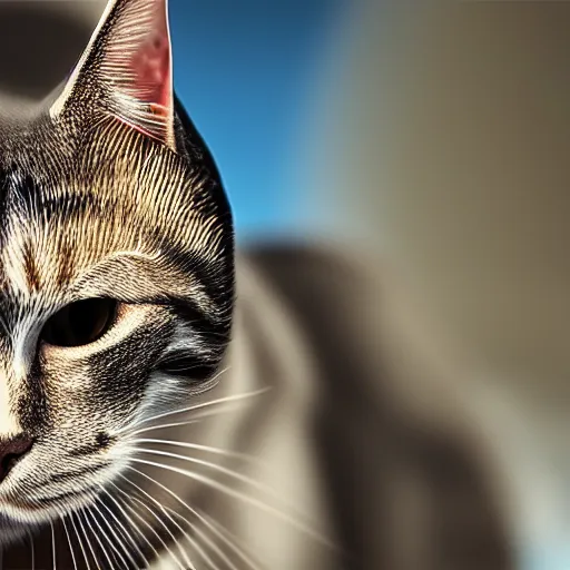 Prompt: a cat on punta larici, photorealistic