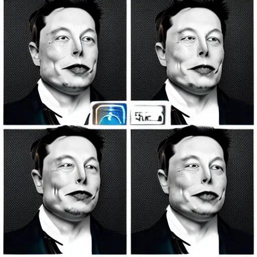 Prompt: 5 headed elon musk