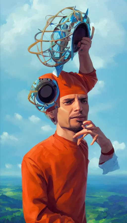 Image similar to portrait of a digital shaman, by rhads