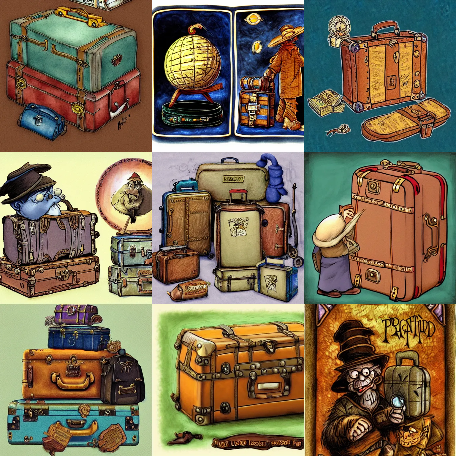 Prompt: luggage from terry pratchett's discworld - fan art