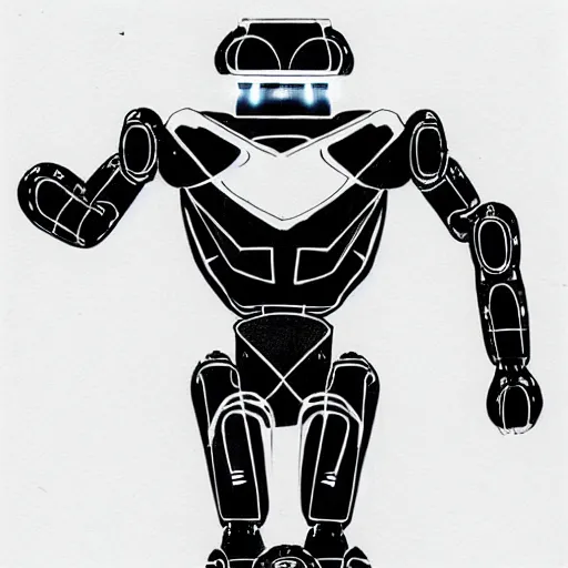 Image similar to a simple pencil sketch of a giant humanoid athletic sleek futuristic humanoid robot android powering up, lines of energy swirling around it