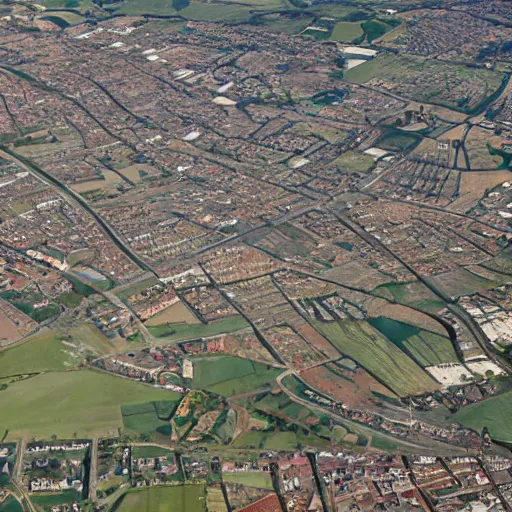 Prompt: photo of Doncaster from above