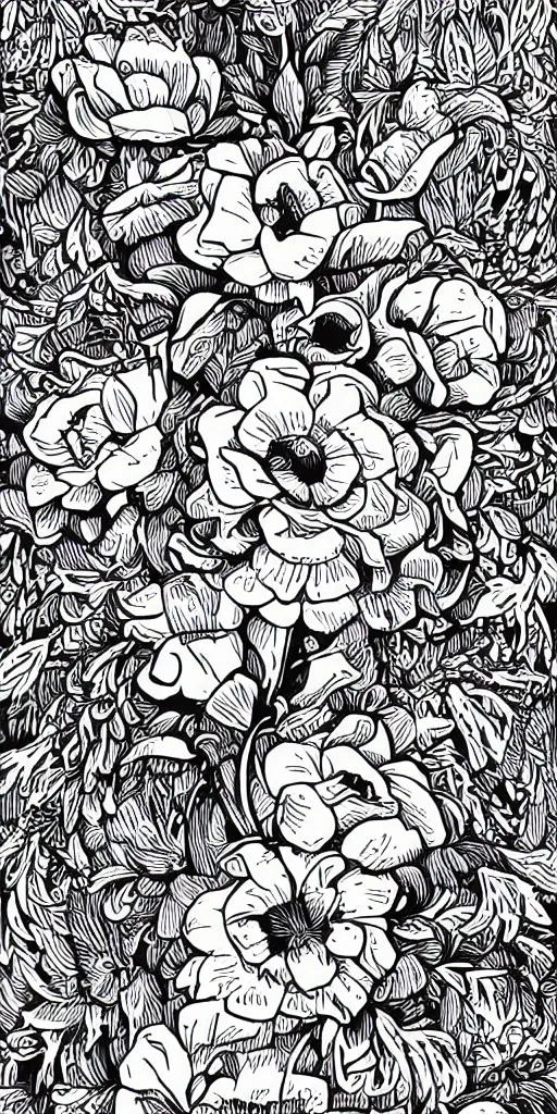 Image similar to mcbess illustration of beautiful flowers