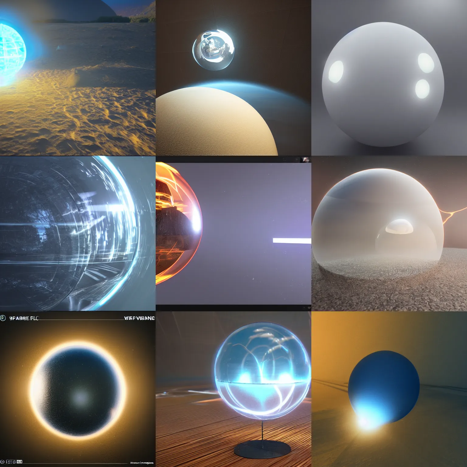 Prompt: Translucent Sphere, First-Person view, Cinematic Lightening, Octane Render, Unreal Engine 5