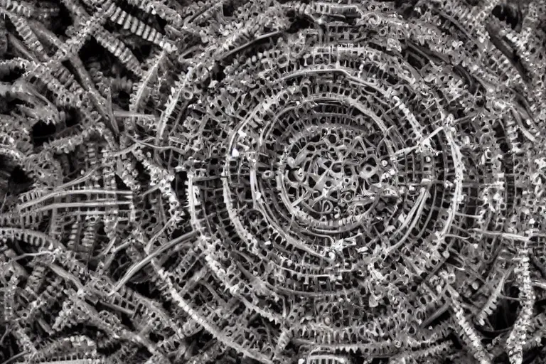 Image similar to a cluster of human skin cells made from tiny gears and machine parts, hyper realistic