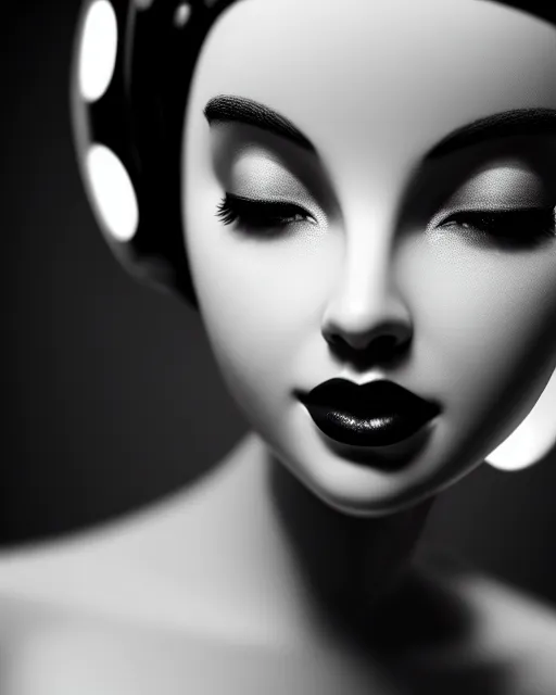 Image similar to black and white dreamy young beautiful female artificial intelligence, cinematic, rim light, bokeh, photo - realistic, elegant, high detail, 8 k, masterpiece, photo taken in 1 9 3 0