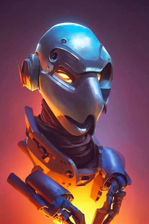 Image similar to epic mask helmet robot ninja portrait stylized as fornite style game design fanart by concept artist gervasio canda, behance hd by jesper ejsing, by rhads, makoto shinkai and lois van baarle, ilya kuvshinov, rossdraws global illumination radiating a glowing aura global illumination ray tracing hdr render in unreal engine 5