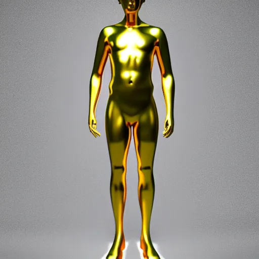 Image similar to gold statue of jeff goldblum, 3 d render, 8 k, octane render, cycles render, unreal engine