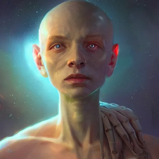 Image similar to highly detailed portrait from a male alien, extraterrestrial, aquatic, stephen bliss, unreal engine, fantasy art by greg rutkowski, loish, rhads, ferdinand knab, makoto shinkai and lois van baarle, ilya kuvshinov, rossdraws, tom bagshaw, global illumination, radiant light, detailed and intricate environment