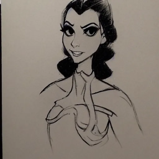 Image similar to milt kahl sketch of victoria justice as princess padme from star wars episode 3