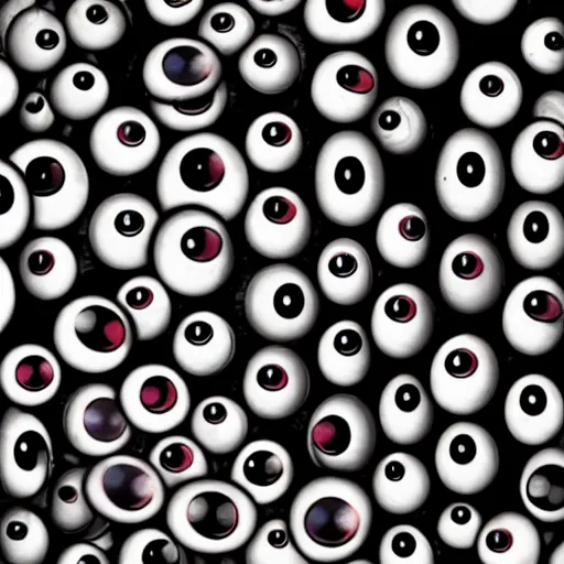 Image similar to eyeballs on eyeballs, shadowed by eyeballs