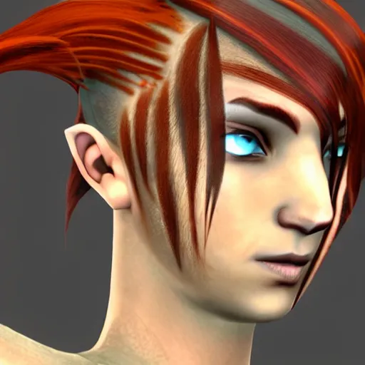 Image similar to a beautiful avatar hair from the second life video game : :