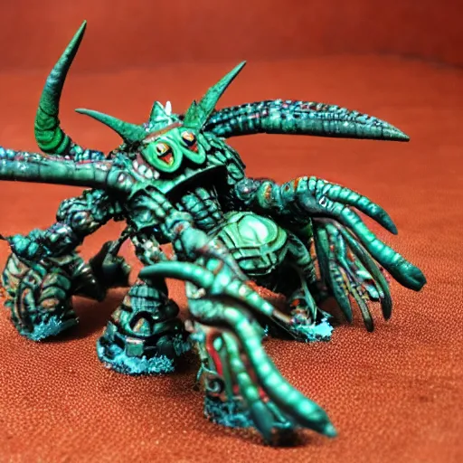 Image similar to Tyranid Giant Anomalocaris, painted warhammer 40k miniature