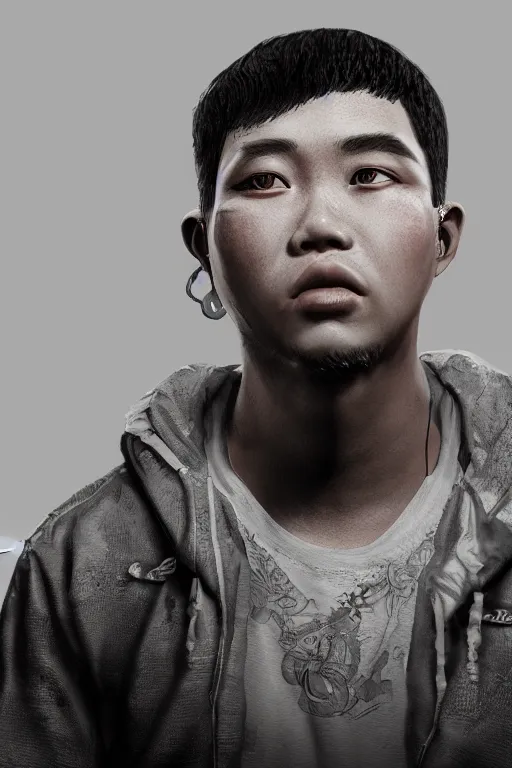 Image similar to rapper from thailand, ultra realistic, concept art, intricate details, highly detailed, photorealistic, octane render, 8 k