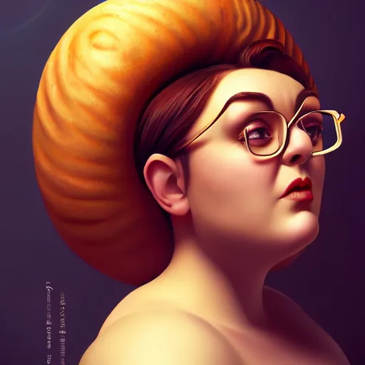 Prompt: portrait of a heavy stocky petite gorgeous beautiful beautiful woman, with a bundt bundt pan face, greek romanian, glasses, wide shot, digital art, detailed , 8k, trending on artstation