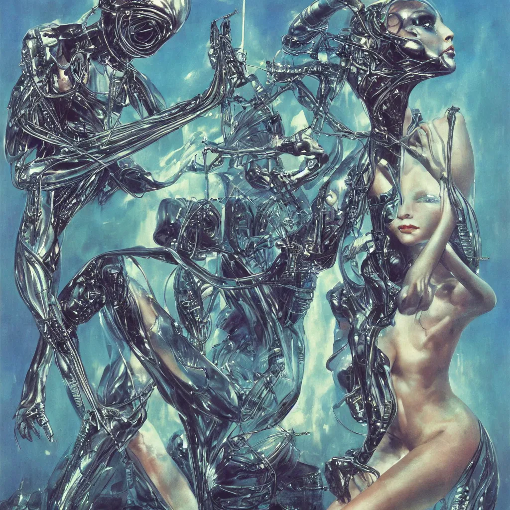 Prompt: anatomical depiction of a beautiful alien femme biology, latex domme, extraterrestrial, sharp focus, by james gurney, by bruce pennington, by yoshitaka amano, ornate portrait, high quality