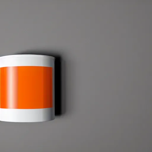 Image similar to can of paint, minimal, modern, solid colors, orange