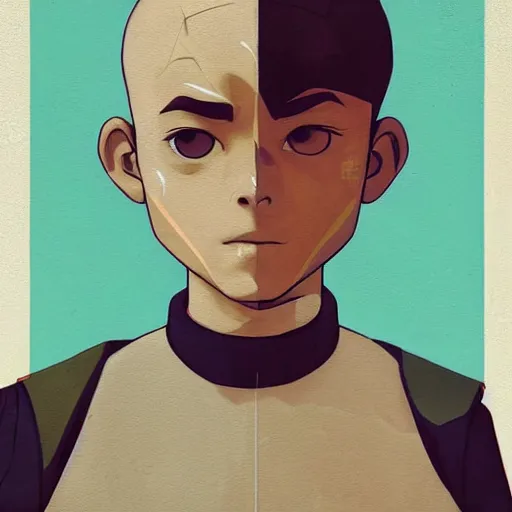 Prompt: Aang profile picture by Sachin Teng, asymmetrical, Organic Painting , Matte Painting, geometric shapes, hard edges, graffiti, street art:2 by Sachin Teng:4