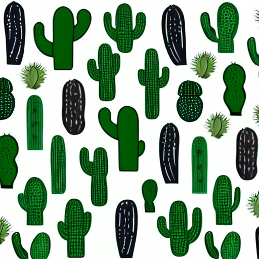 Prompt: cute cactus clipart vector design, 4 k, high poly, video game asset, illustration. stones set. vector clipart print