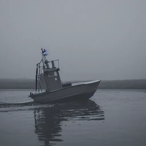 Prompt: grey boat in a space