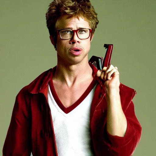 Prompt: brad pitt as napoleon dynamite