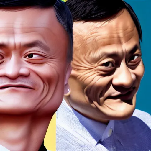 Prompt: jack ma tiny face photo portrait