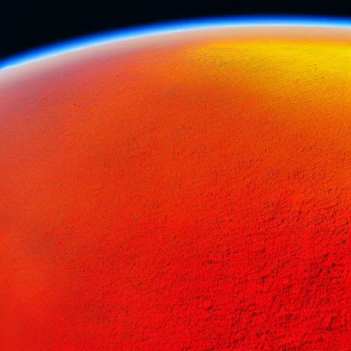 Image similar to a cubic planet filled with dark red oceans and yellow vegetation, satellite image