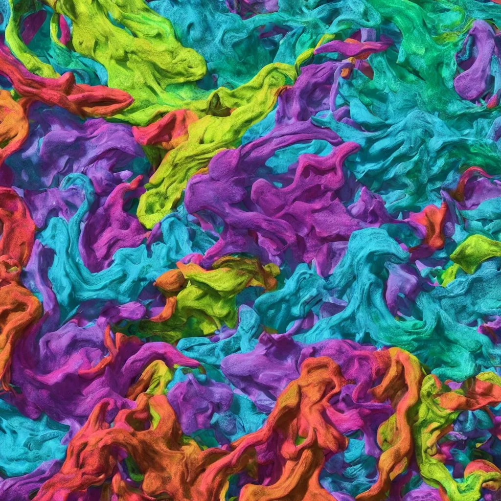 Image similar to painful pleasures by lynda benglis, octane render, colorful, 4 k, 8 k