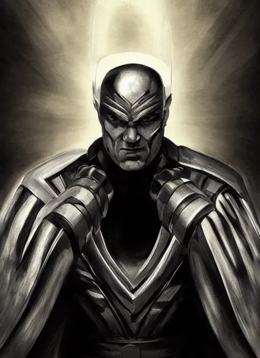 Prompt: magneto, high contrast, concept art, dramatic lighting, sharp focus, highly detailed, vertical portrait, facing forward, face in focus, art by Jim Lee-i