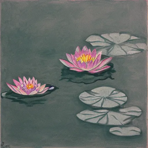 Prompt: water lily by Sanyu