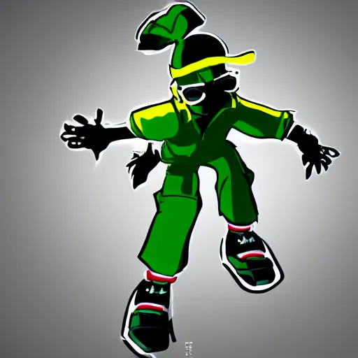 Image similar to jet set radio character, isolated on a white background