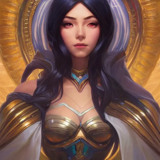 Image similar to perfectly - centered - portrait of irelia from league of legends, intricate, highly detailed, digital painting, artstation, concept art, smooth, sharp focus, illustration, unreal engine 5, 8 k, art by artgerm and greg rutkowski and alphonse mucha