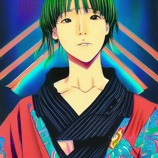 Image similar to portrait of a 1 9 8 0 s japanese city pop dancer, anime fantasy illustration by tomoyuki yamasaki, kyoto studio, madhouse, ufotable, trending on artstation