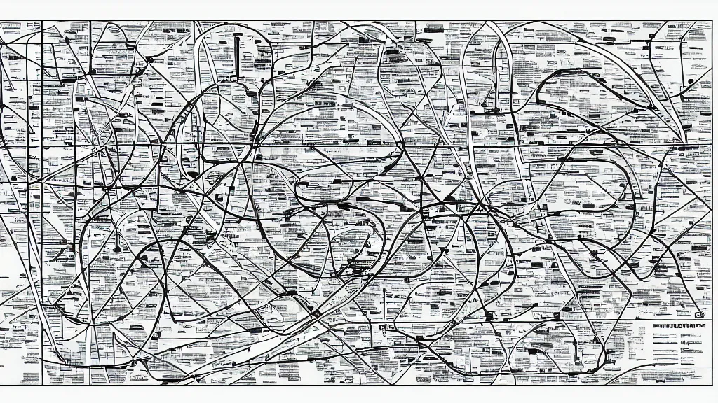 Prompt: line drawing endurable force subway map