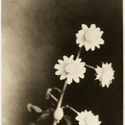 Prompt: edwardian photograph of a strange flower, beautiful, very grainy, slightly blurry, 1900s, 1910s